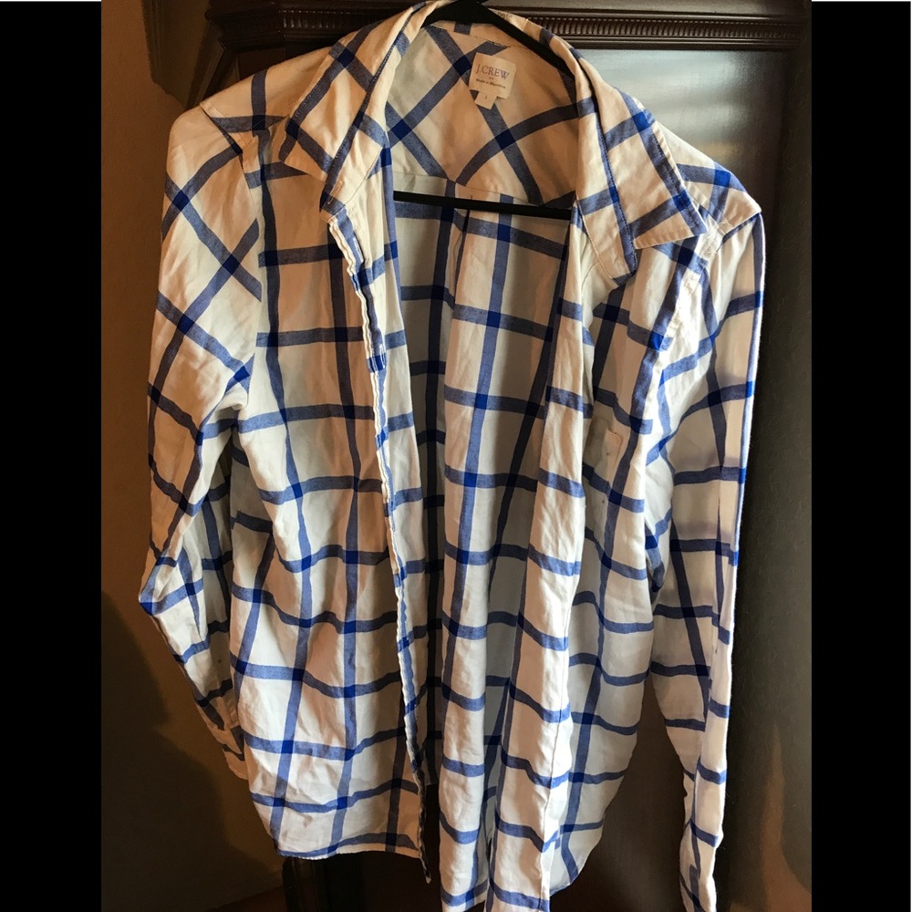 Jcrew factory boy fit button down flannel shirt.